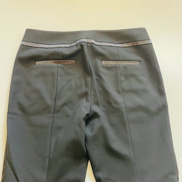 Ann Tyalor LOFT Pant Trouser Tuxedo Satin Black Marisa Ankle Zipper Evening - Picture 3 of 8